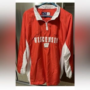Wisconsin Cadre Sportswear Lightweight Windbreaker Pullover Jacket Size Large